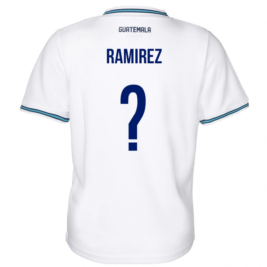 Niño Fútbol Camiseta Guatemala Nelson Ramirez #0 Blanco 1ª Equipación 24-26 Perú