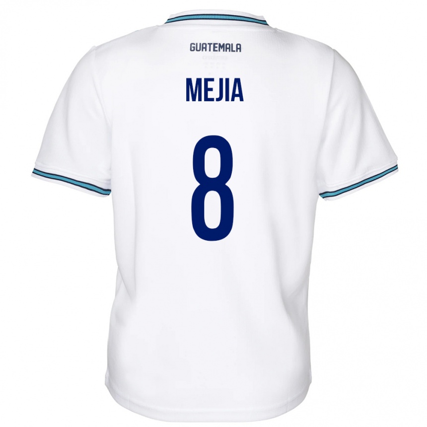 Niño Fútbol Camiseta Guatemala Robert Mejia #8 Blanco 1ª Equipación 24-26 Perú