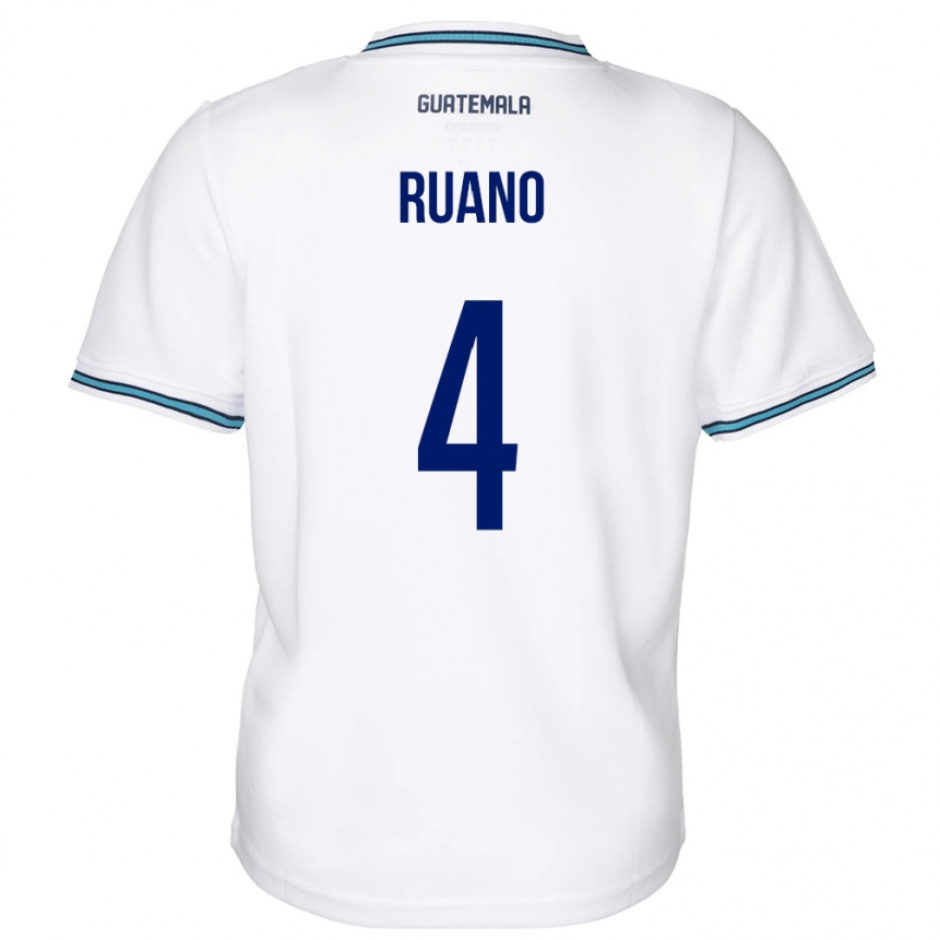 Niño Fútbol Camiseta Guatemala Michelle Ruano #4 Blanco 1ª Equipación 24-26 Perú