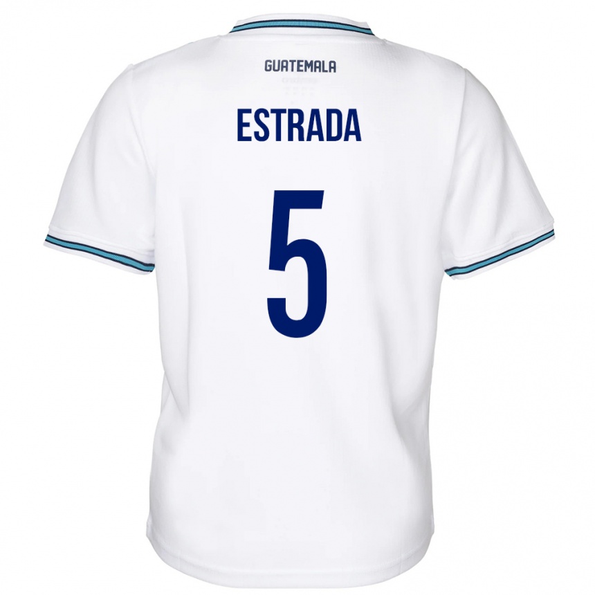 Niño Fútbol Camiseta Guatemala Elizabeth Estrada #5 Blanco 1ª Equipación 24-26 Perú