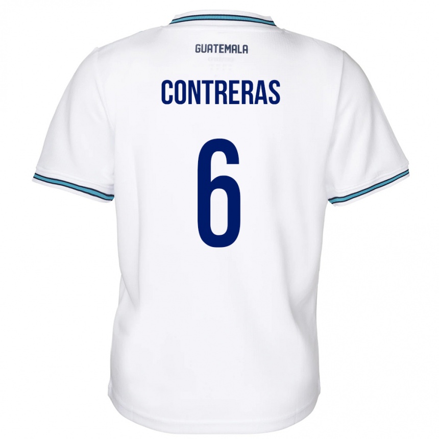 Niño Fútbol Camiseta Guatemala María Contreras #6 Blanco 1ª Equipación 24-26 Perú