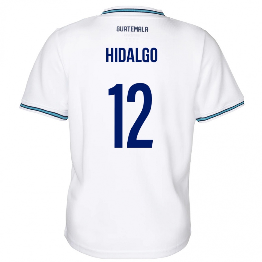 Niño Fútbol Camiseta Guatemala Angie Hidalgo #12 Blanco 1ª Equipación 24-26 Perú