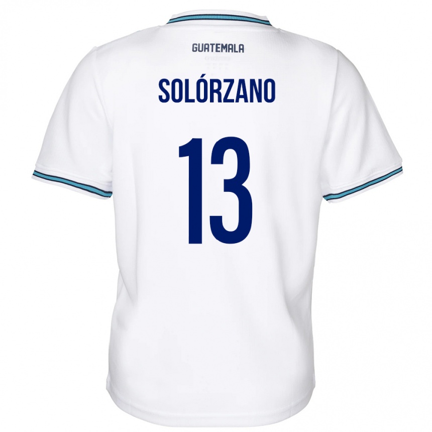 Niño Fútbol Camiseta Guatemala Aisha Solórzano #13 Blanco 1ª Equipación 24-26 Perú