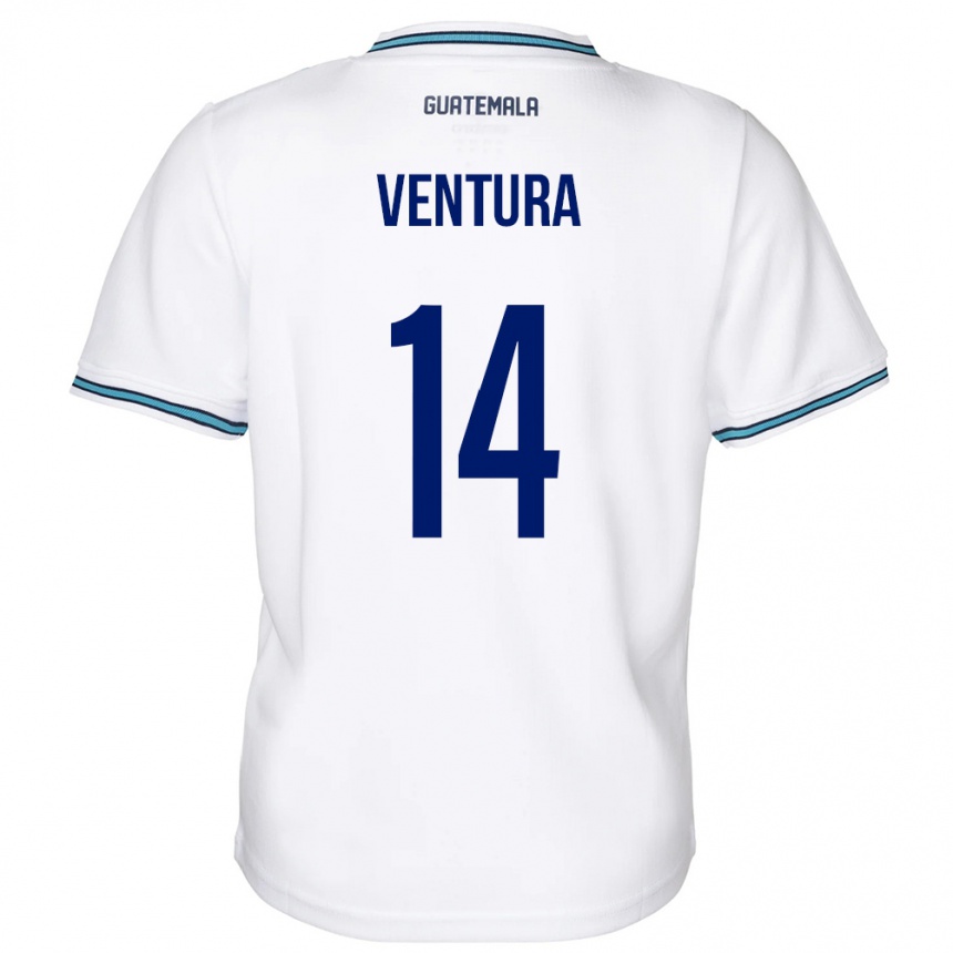 Niño Fútbol Camiseta Guatemala Madelyn Ventura #14 Blanco 1ª Equipación 24-26 Perú