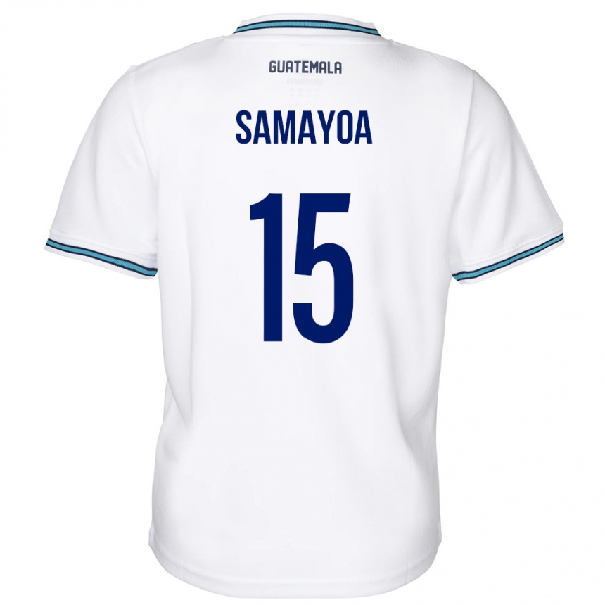 Niño Fútbol Camiseta Guatemala Giselle Samayoa #15 Blanco 1ª Equipación 24-26 Perú