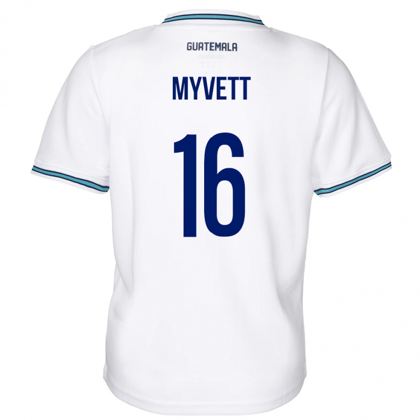 Niño Fútbol Camiseta Guatemala Jemery Myvett #16 Blanco 1ª Equipación 24-26 Perú