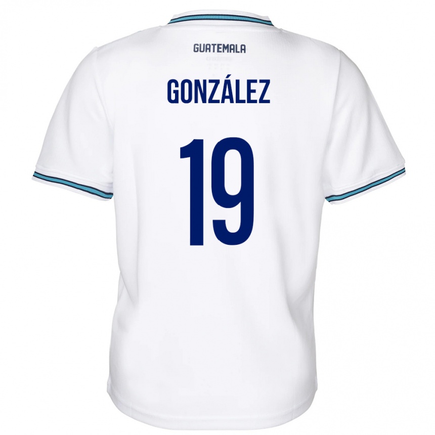 Niño Fútbol Camiseta Guatemala Karen González #19 Blanco 1ª Equipación 24-26 Perú