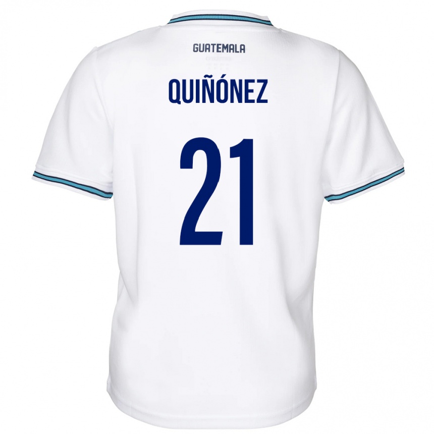 Niño Fútbol Camiseta Guatemala Andrea Quiñónez #21 Blanco 1ª Equipación 24-26 Perú