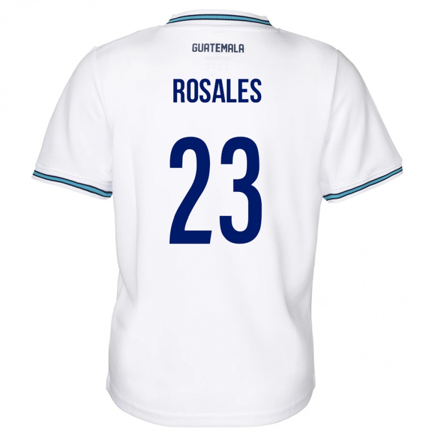 Niño Fútbol Camiseta Guatemala Yareni Rosales #23 Blanco 1ª Equipación 24-26 Perú