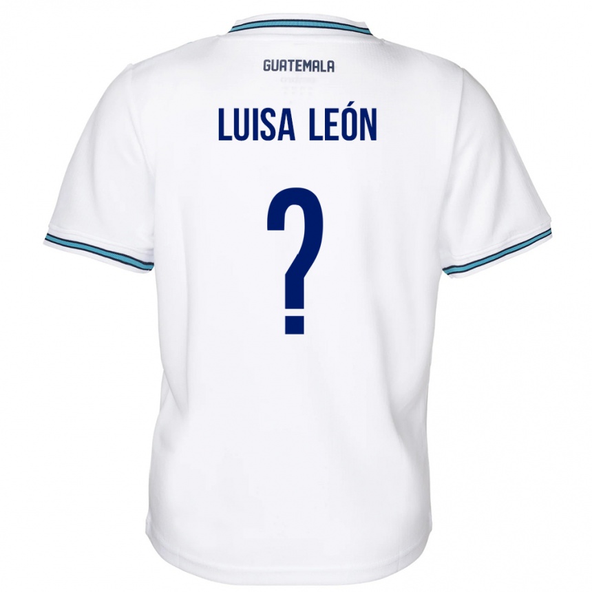 Niño Fútbol Camiseta Guatemala Luisa León #0 Blanco 1ª Equipación 24-26 Perú