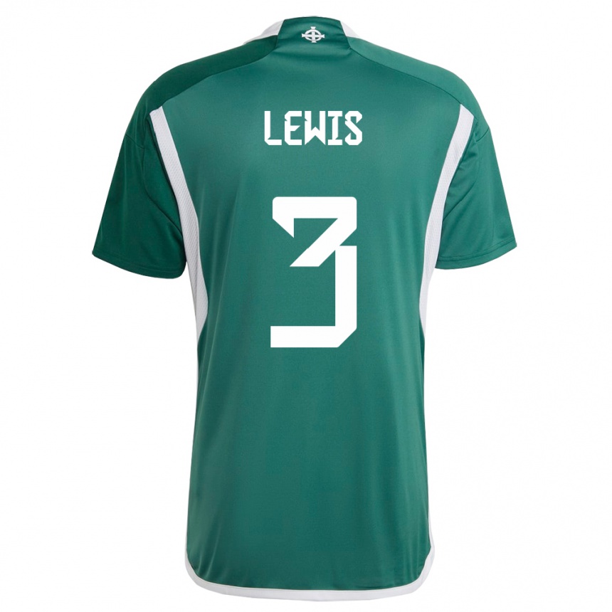 Niño Fútbol Camiseta Irlanda Del Norte Jamal Lewis #3 Verde 1ª Equipación 24-26 Perú