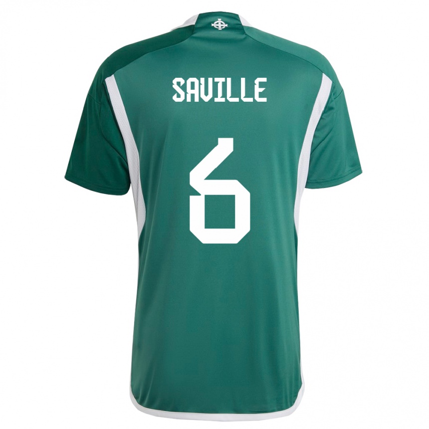 Niño Fútbol Camiseta Irlanda Del Norte George Saville #6 Verde 1ª Equipación 24-26 Perú