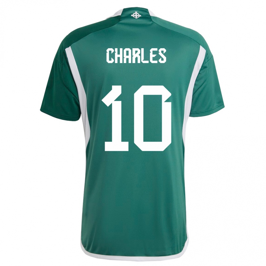 Niño Fútbol Camiseta Irlanda Del Norte Dion Charles #10 Verde 1ª Equipación 24-26 Perú