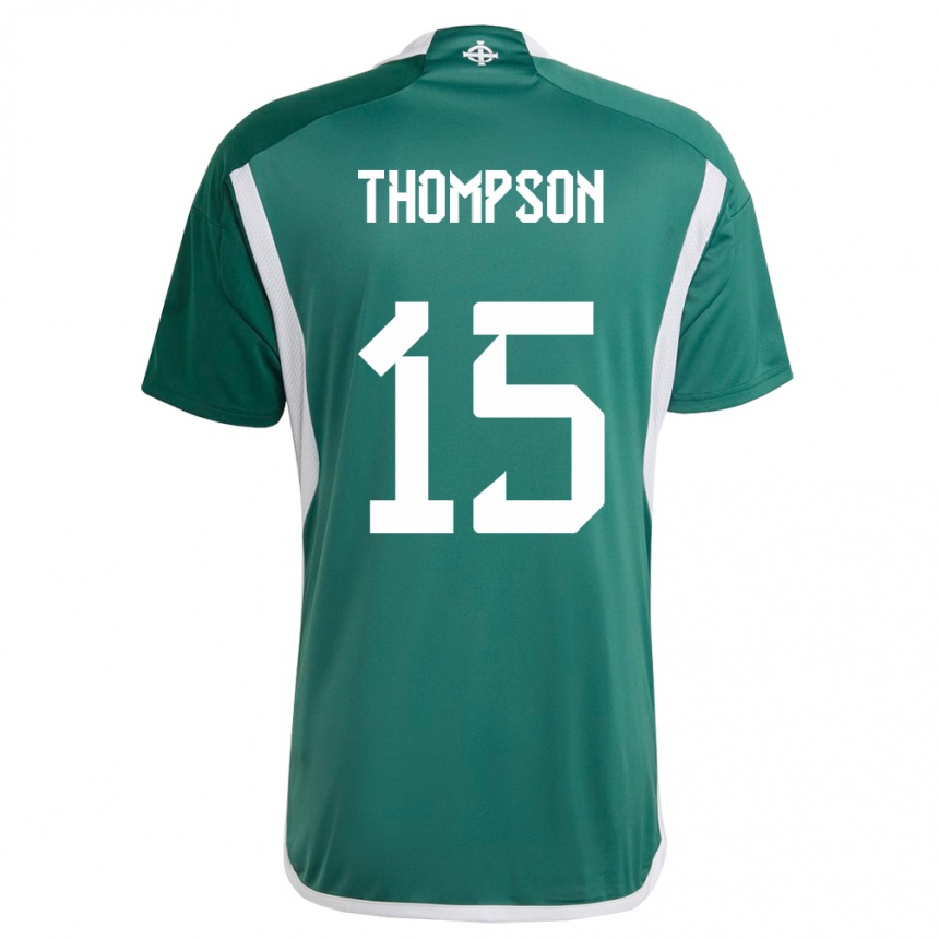 Niño Fútbol Camiseta Irlanda Del Norte Jordan Thompson #15 Verde 1ª Equipación 24-26 Perú