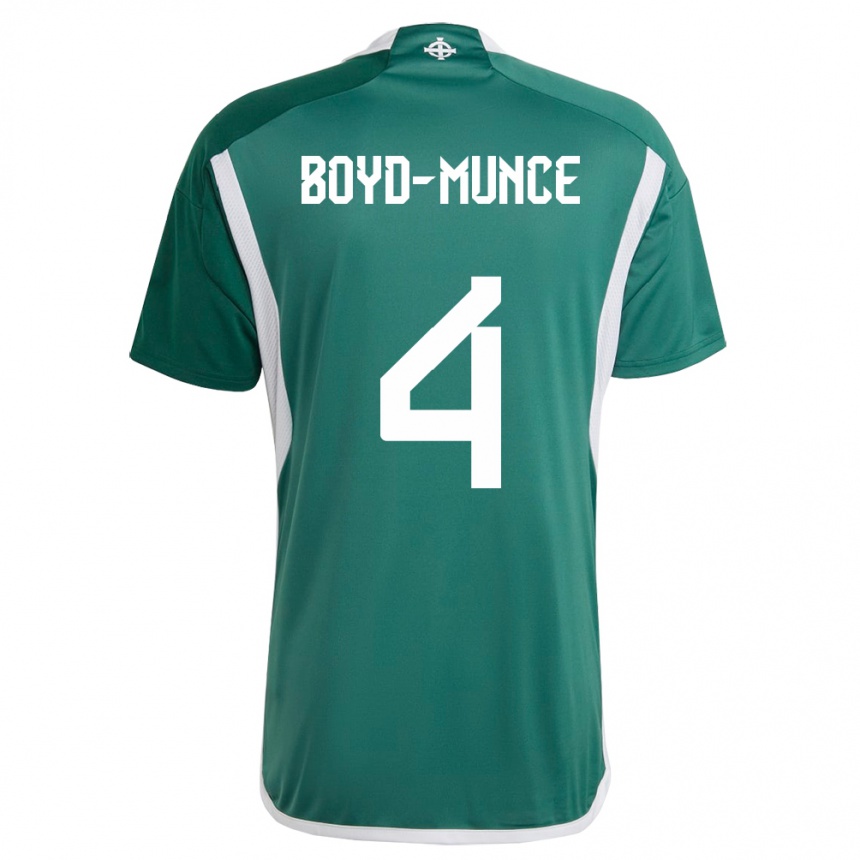 Niño Fútbol Camiseta Irlanda Del Norte Caolan Boyd-Munce #4 Verde 1ª Equipación 24-26 Perú