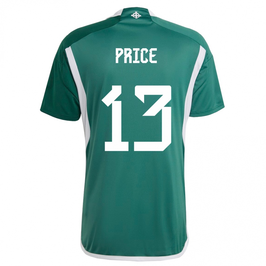 Niño Fútbol Camiseta Irlanda Del Norte Isaac Price #13 Verde 1ª Equipación 24-26 Perú