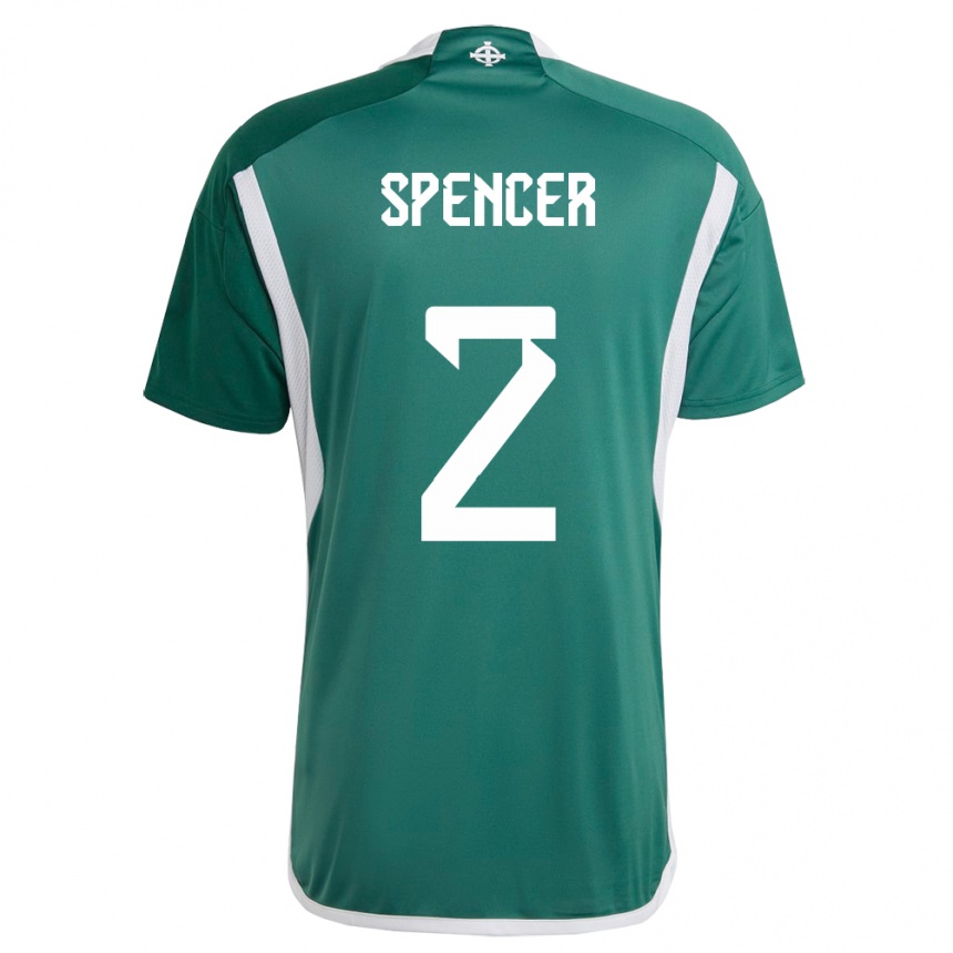 Niño Fútbol Camiseta Irlanda Del Norte Brodie Spencer #2 Verde 1ª Equipación 24-26 Perú