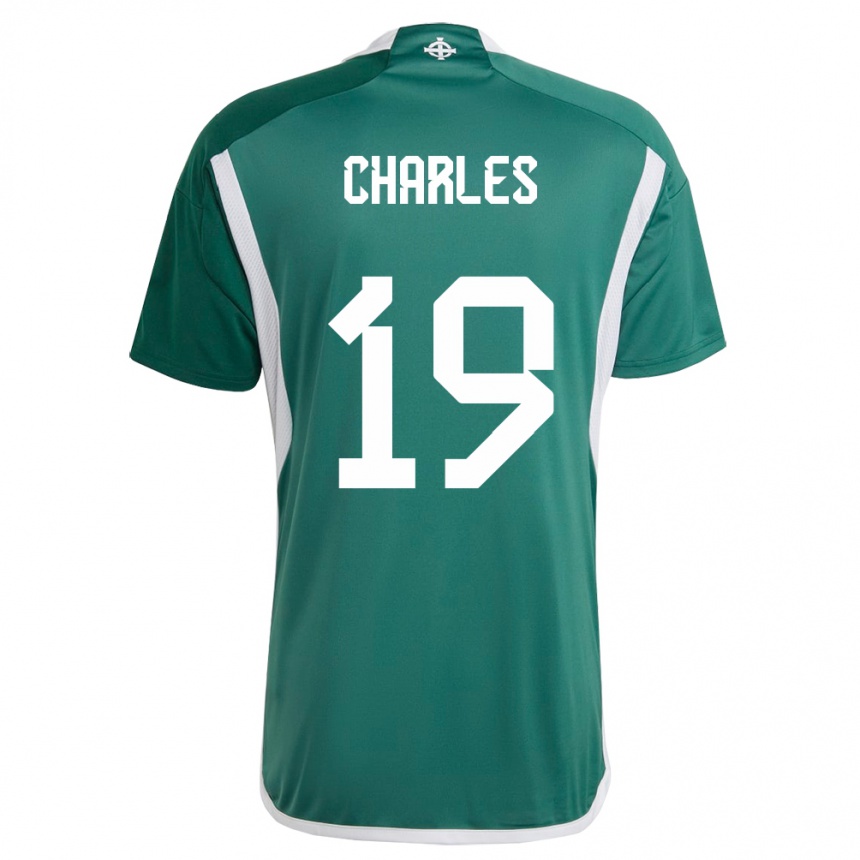 Niño Fútbol Camiseta Irlanda Del Norte Shea Charles #19 Verde 1ª Equipación 24-26 Perú