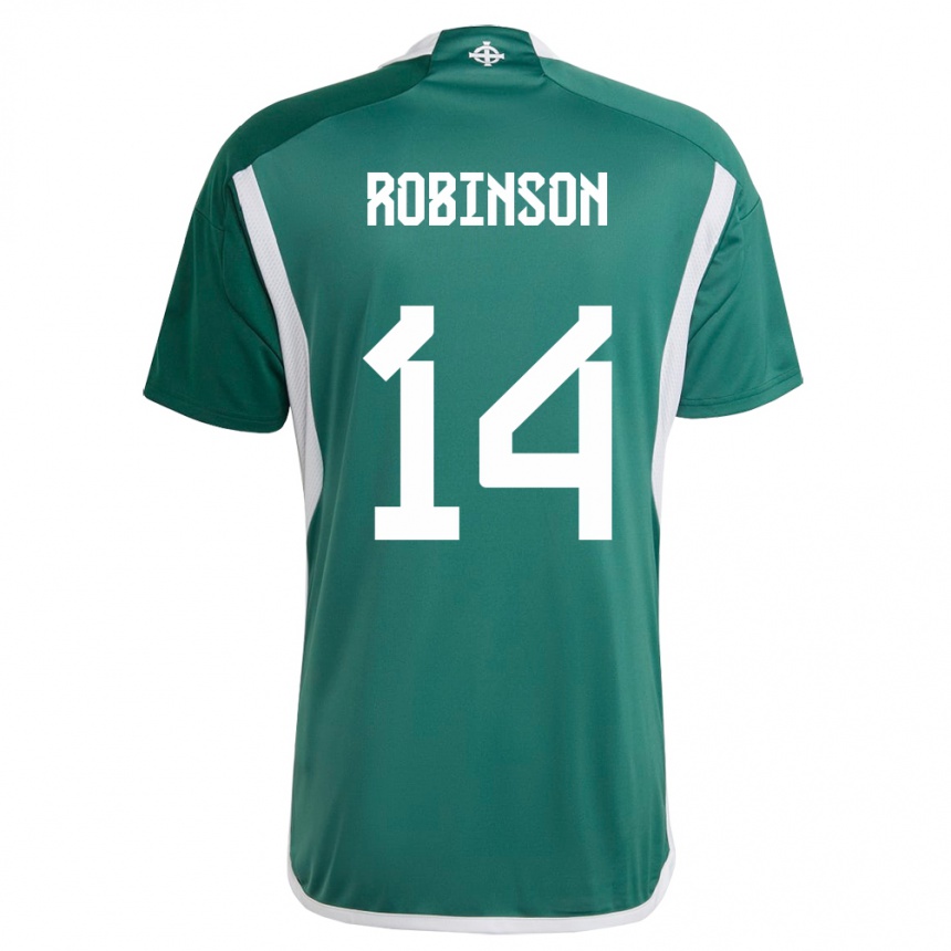 Niño Fútbol Camiseta Irlanda Del Norte Darren Robinson #14 Verde 1ª Equipación 24-26 Perú