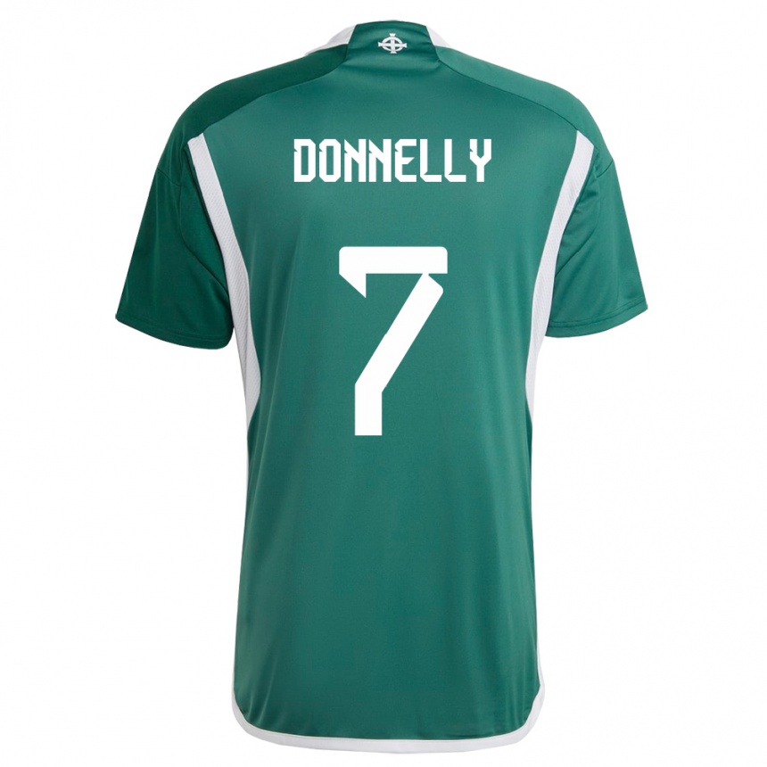 Niño Fútbol Camiseta Irlanda Del Norte Caolan Donnelly #7 Verde 1ª Equipación 24-26 Perú