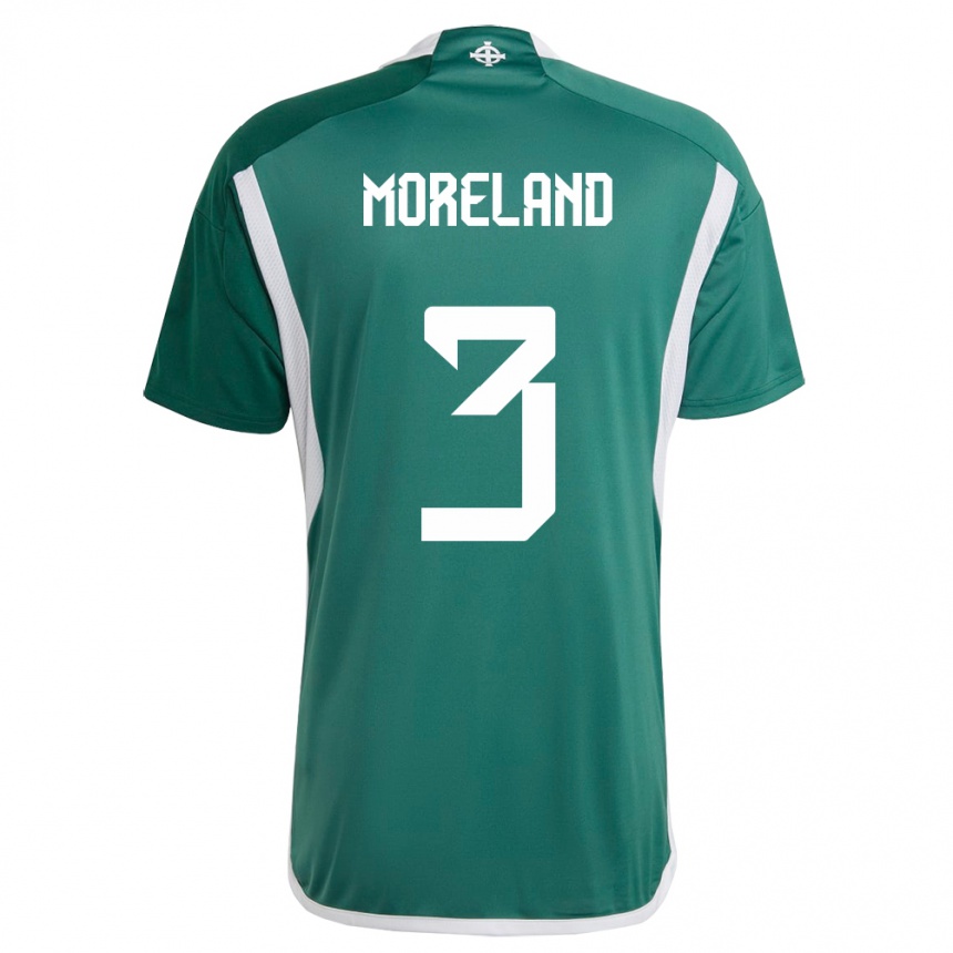 Niño Fútbol Camiseta Irlanda Del Norte Calum Moreland #3 Verde 1ª Equipación 24-26 Perú