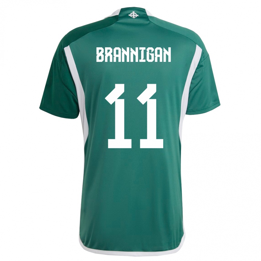 Niño Fútbol Camiseta Irlanda Del Norte Cole Brannigan #11 Verde 1ª Equipación 24-26 Perú