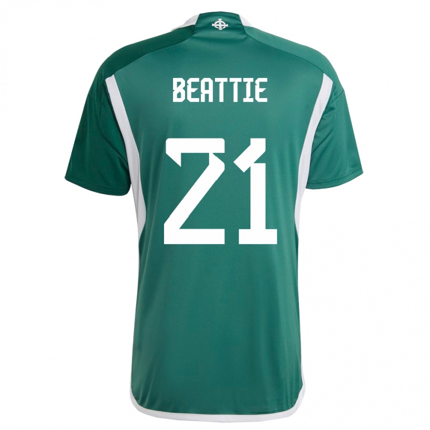 Niño Fútbol Camiseta Irlanda Del Norte Kerry Beattie #21 Verde 1ª Equipación 24-26 Perú