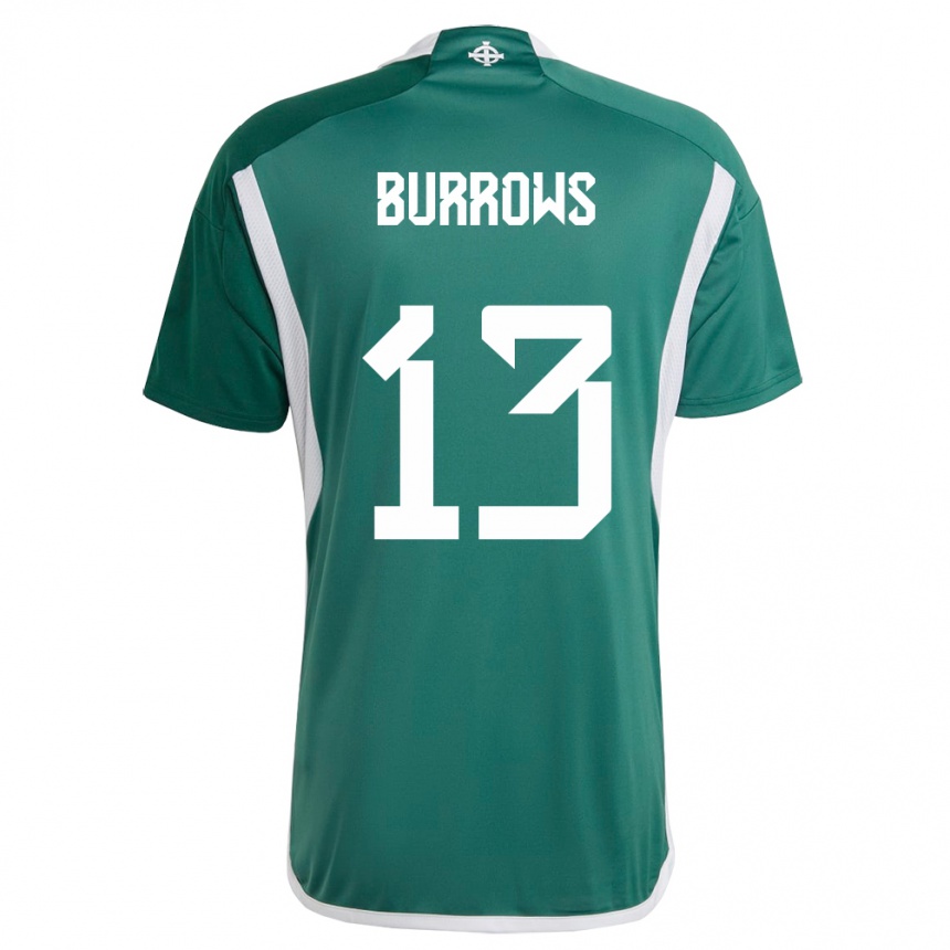 Niño Fútbol Camiseta Irlanda Del Norte Kelsie Burrows #13 Verde 1ª Equipación 24-26 Perú