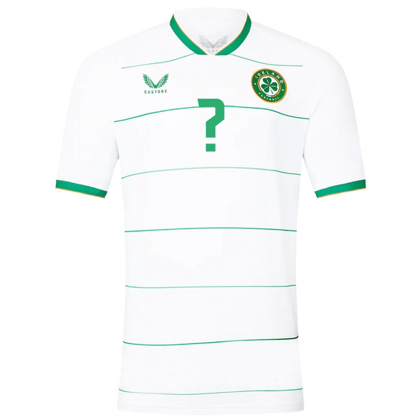 Niño Fútbol Camiseta Irlanda Su Nombre #0 Blanco 2ª Equipación 24-26 Perú