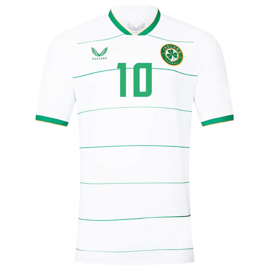 Niño Fútbol Camiseta Irlanda Harry Vaughan #10 Blanco 2ª Equipación 24-26 Perú