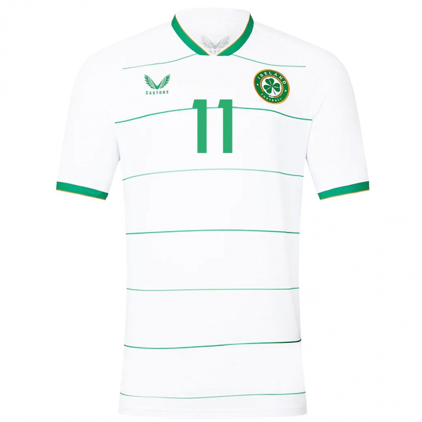 Niño Fútbol Camiseta Irlanda Éabha O'mahony #11 Blanco 2ª Equipación 24-26 Perú