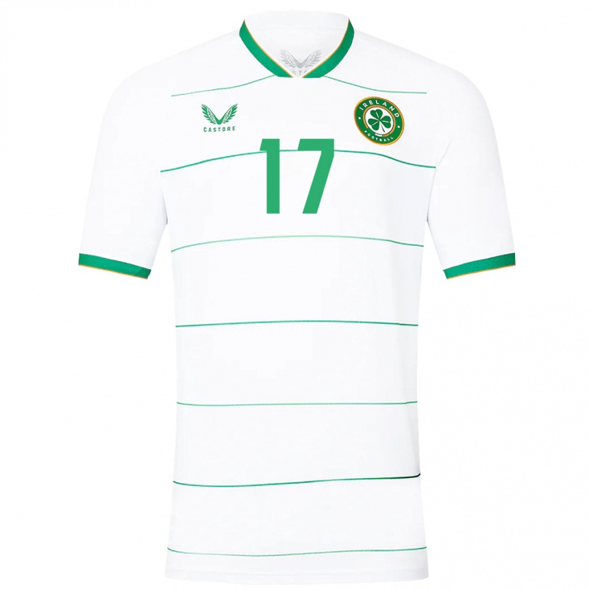 Niño Fútbol Camiseta Irlanda Jamie Finn #17 Blanco 2ª Equipación 24-26 Perú