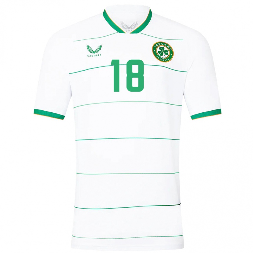 Niño Fútbol Camiseta Irlanda Megan Campbell #18 Blanco 2ª Equipación 24-26 Perú