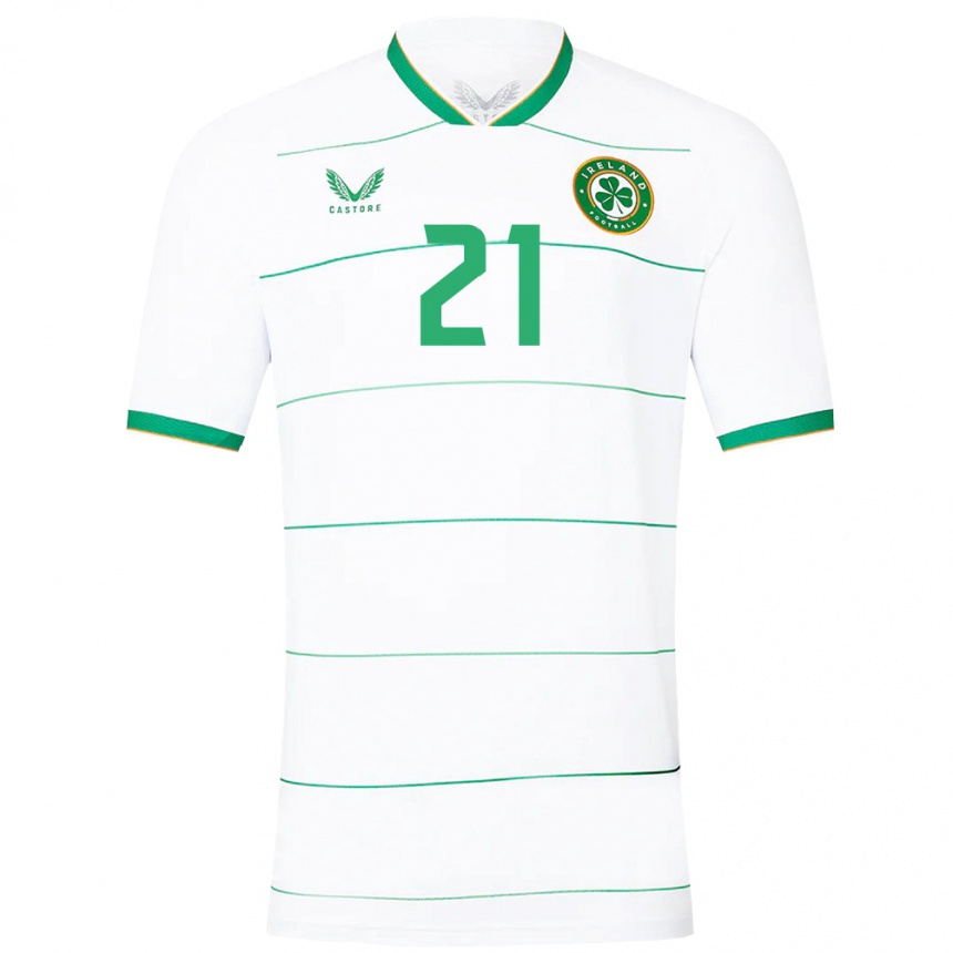 Niño Fútbol Camiseta Irlanda Andy Moran #21 Blanco 2ª Equipación 24-26 Perú