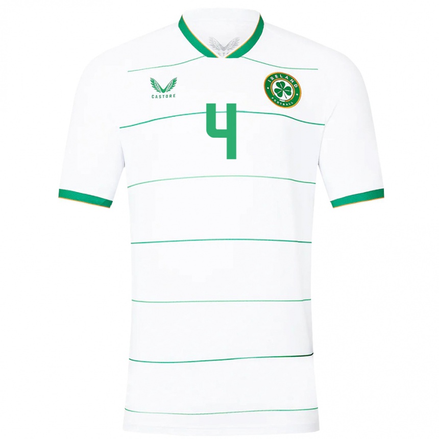 Niño Fútbol Camiseta Irlanda Shane Duffy #4 Blanco 2ª Equipación 24-26 Perú