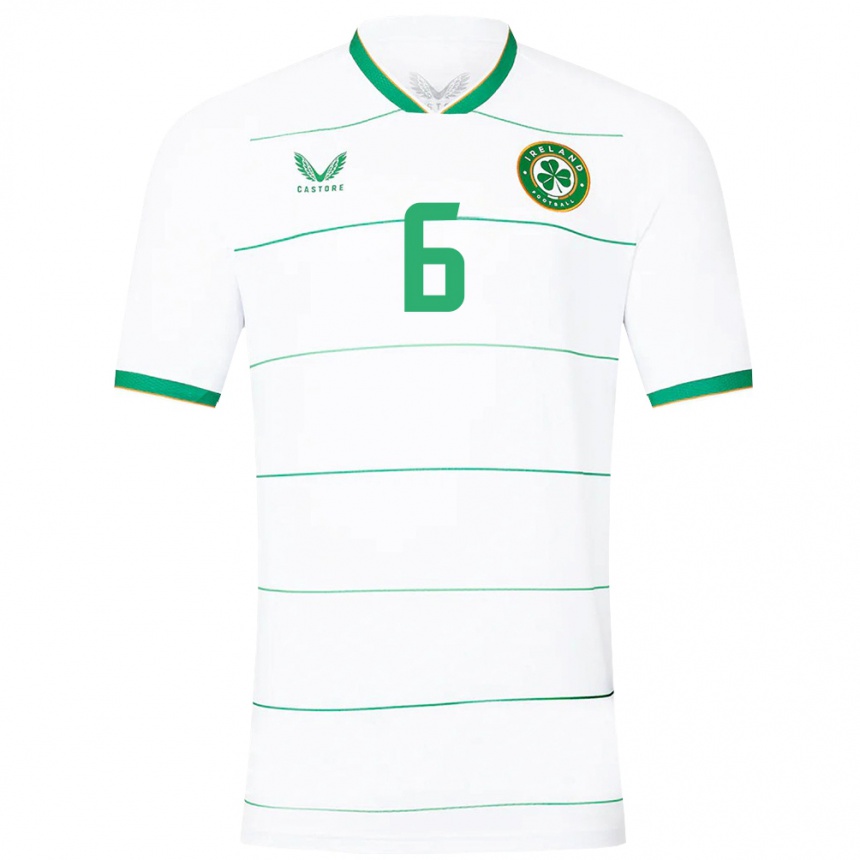 Niño Fútbol Camiseta Irlanda Josh Cullen #6 Blanco 2ª Equipación 24-26 Perú