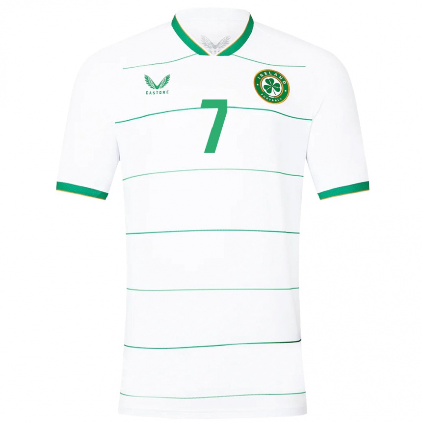 Niño Fútbol Camiseta Irlanda Callum Robinson #7 Blanco 2ª Equipación 24-26 Perú