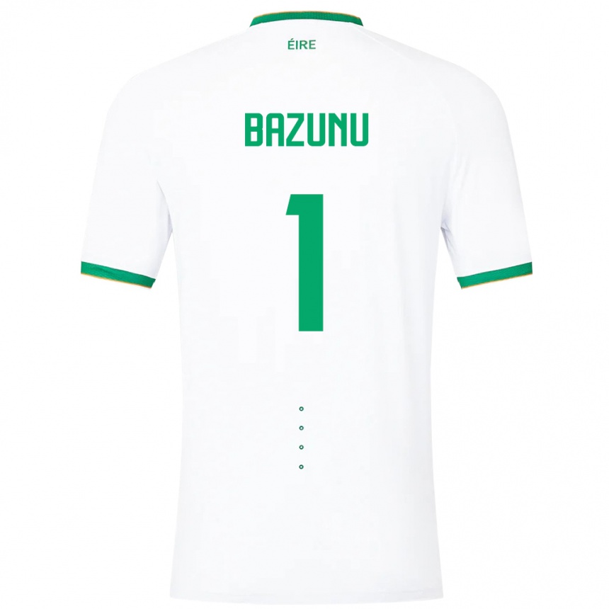 Niño Fútbol Camiseta Irlanda Gavin Bazunu #1 Blanco 2ª Equipación 24-26 Perú