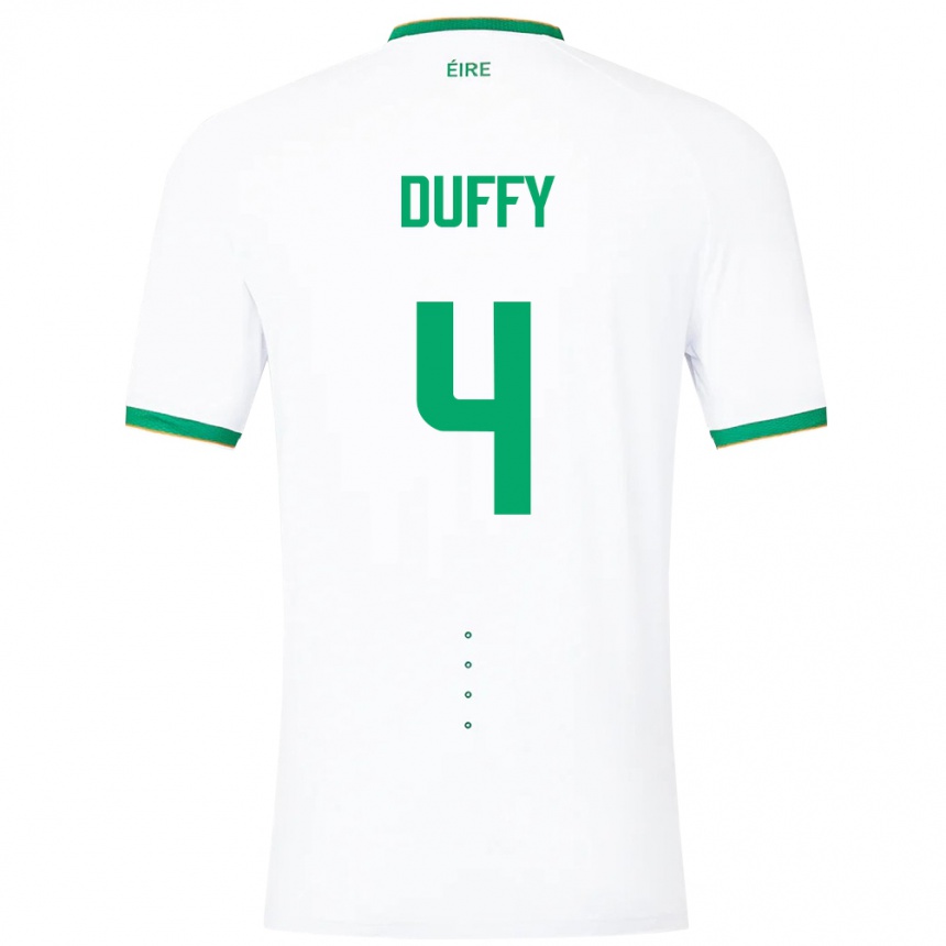 Niño Fútbol Camiseta Irlanda Shane Duffy #4 Blanco 2ª Equipación 24-26 Perú