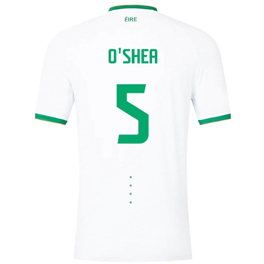 Niño Fútbol Camiseta Irlanda Dara O'shea #5 Blanco 2ª Equipación 24-26 Perú