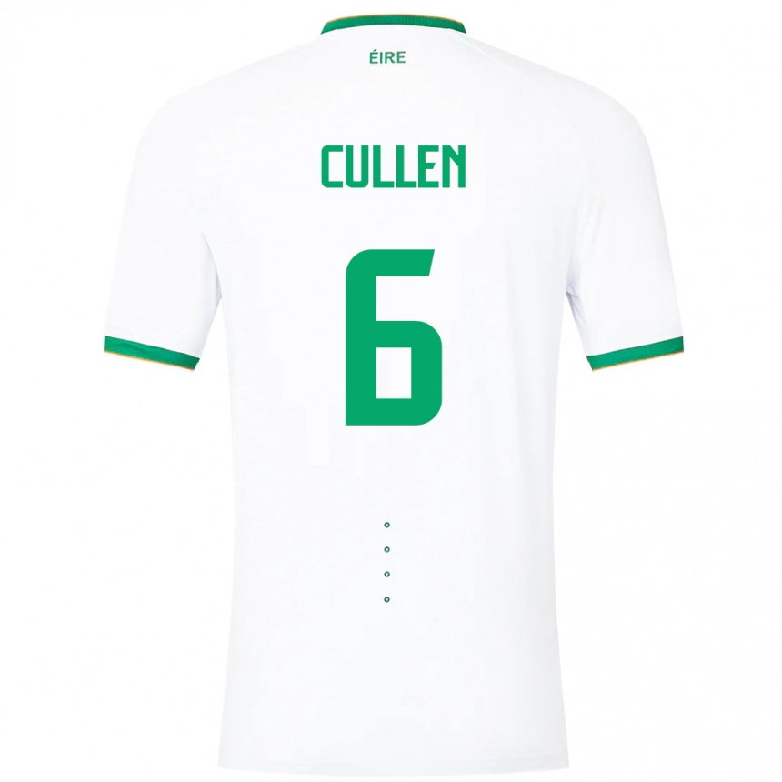 Niño Fútbol Camiseta Irlanda Josh Cullen #6 Blanco 2ª Equipación 24-26 Perú