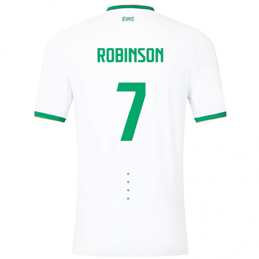 Niño Fútbol Camiseta Irlanda Callum Robinson #7 Blanco 2ª Equipación 24-26 Perú