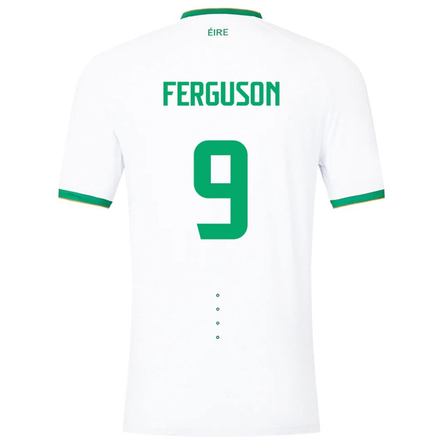 Niño Fútbol Camiseta Irlanda Evan Ferguson #9 Blanco 2ª Equipación 24-26 Perú