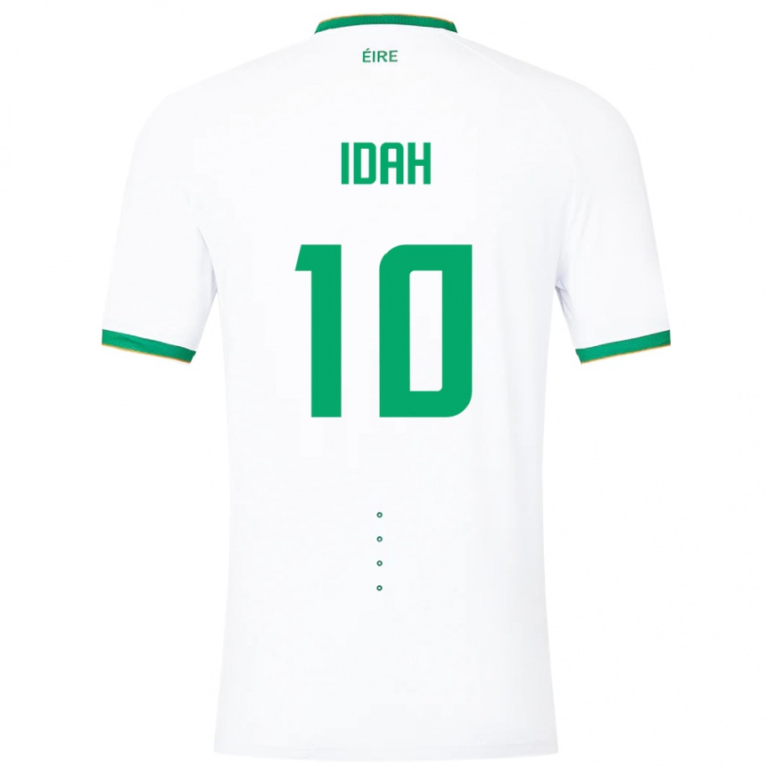 Niño Fútbol Camiseta Irlanda Adam Idah #10 Blanco 2ª Equipación 24-26 Perú