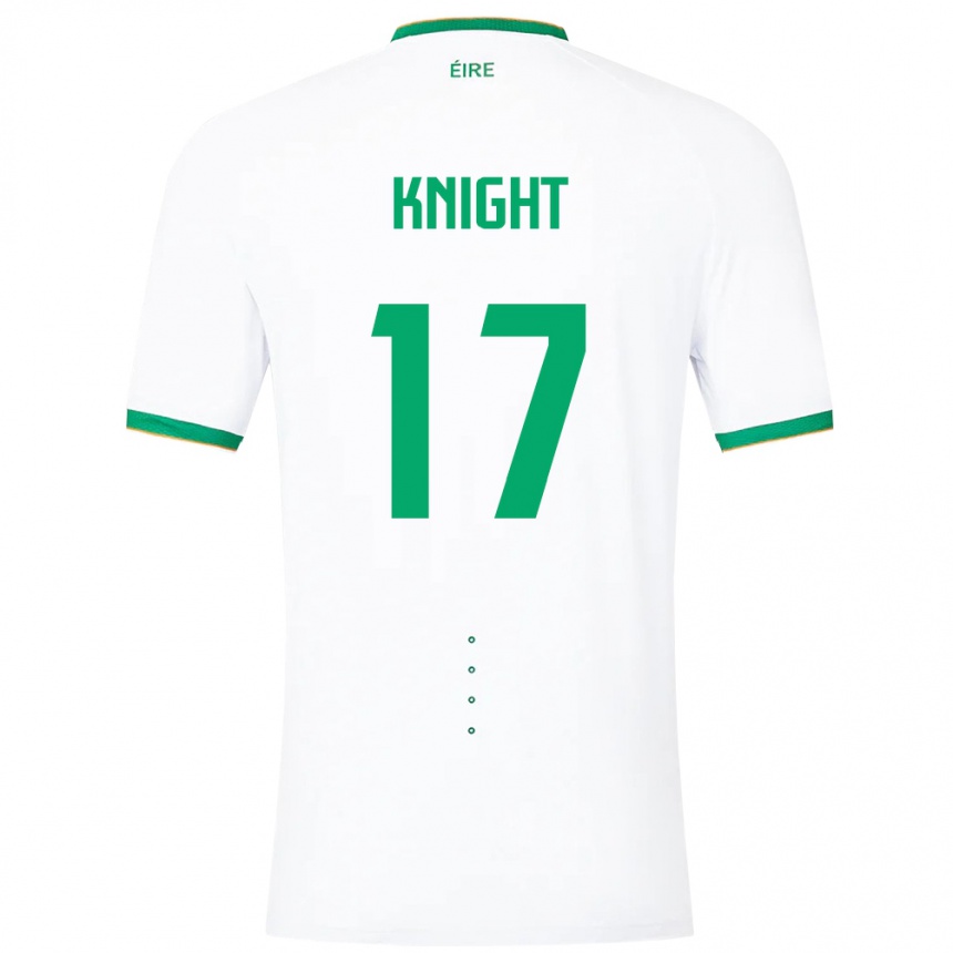 Niño Fútbol Camiseta Irlanda Jason Knight #17 Blanco 2ª Equipación 24-26 Perú