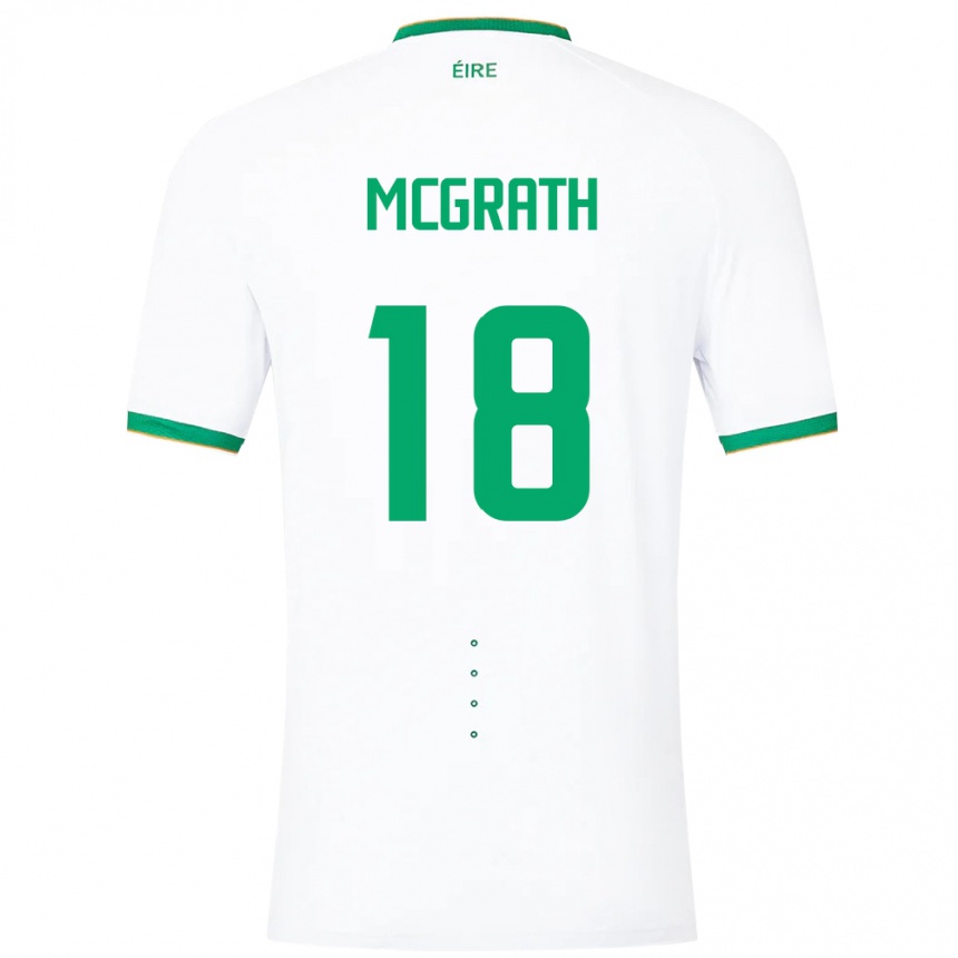 Niño Fútbol Camiseta Irlanda Jamie Mcgrath #18 Blanco 2ª Equipación 24-26 Perú