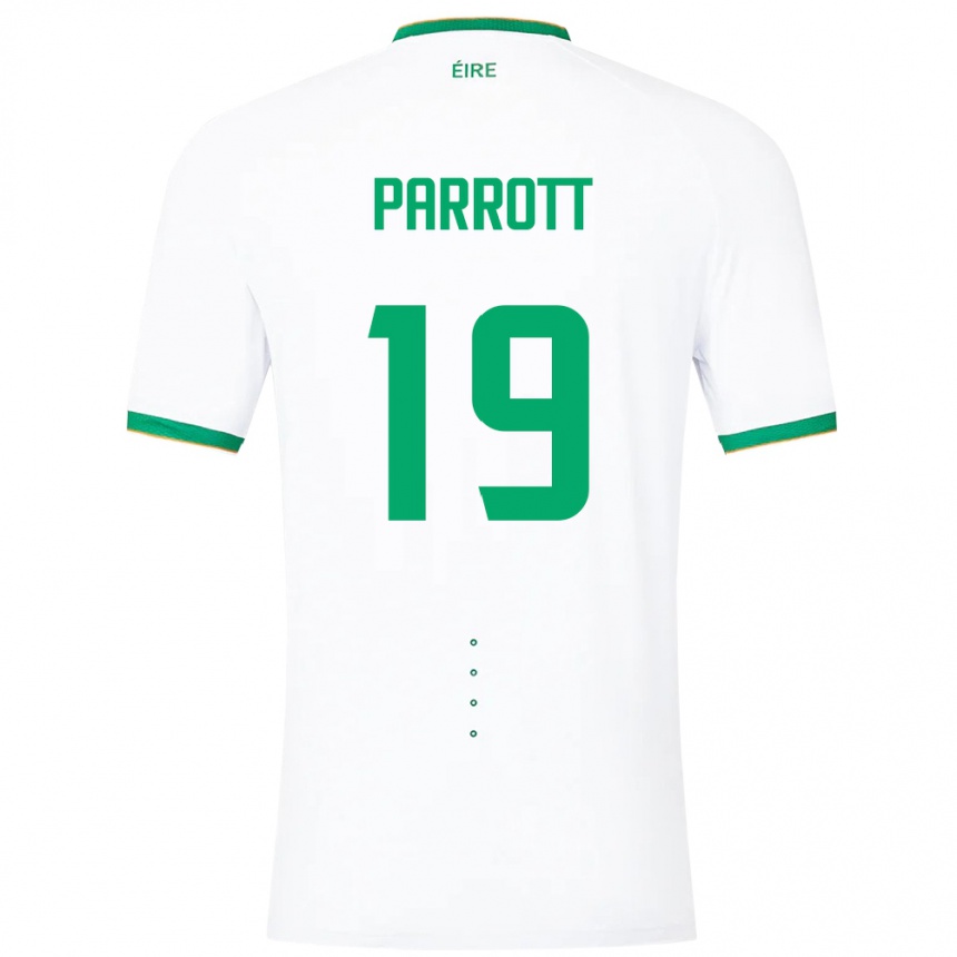 Niño Fútbol Camiseta Irlanda Troy Parrott #19 Blanco 2ª Equipación 24-26 Perú