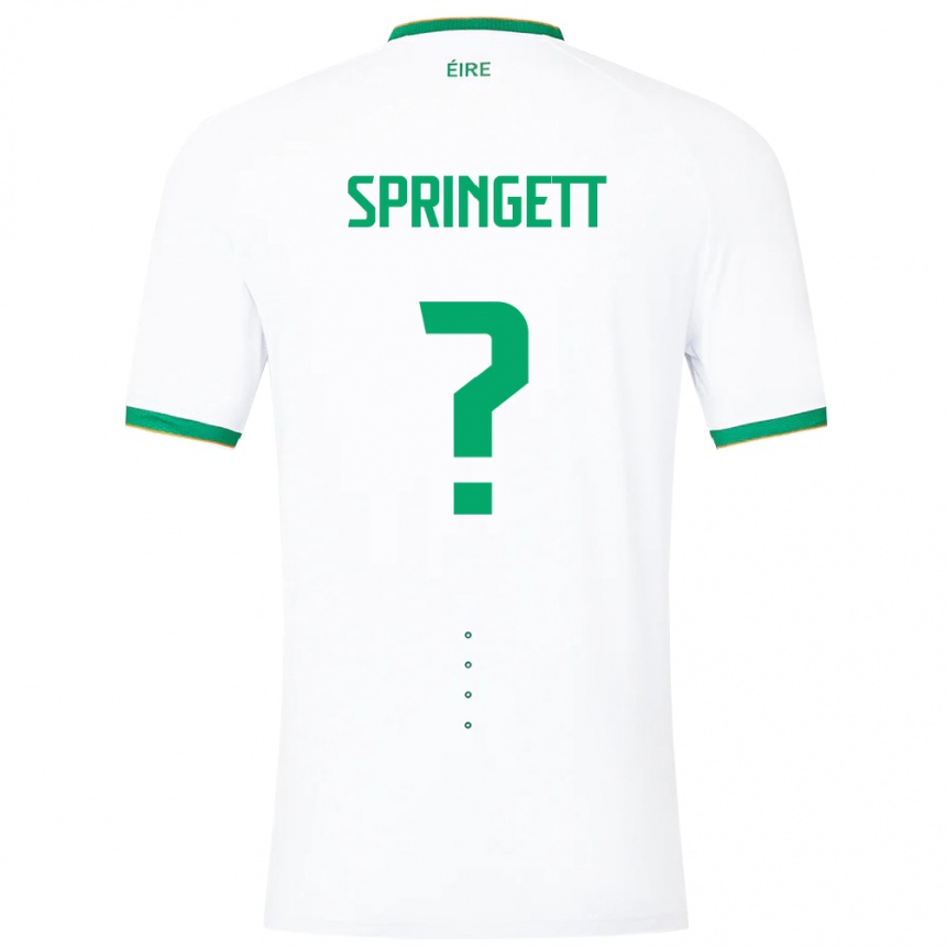 Niño Fútbol Camiseta Irlanda Tony Springett #0 Blanco 2ª Equipación 24-26 Perú