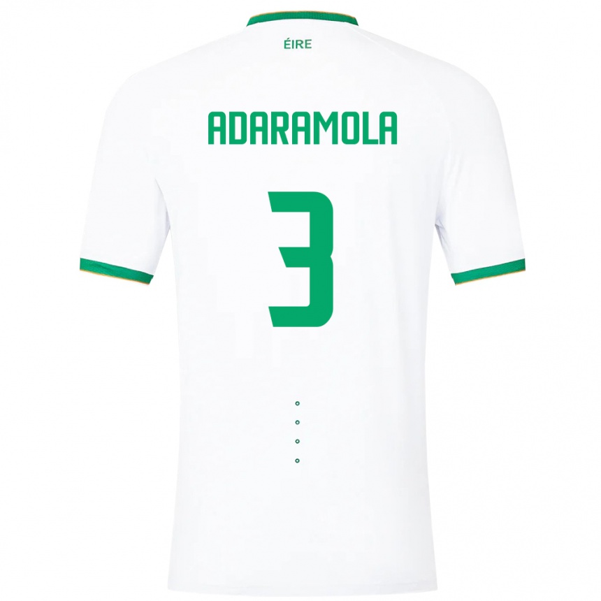 Niño Fútbol Camiseta Irlanda Tayo Adaramola #3 Blanco 2ª Equipación 24-26 Perú