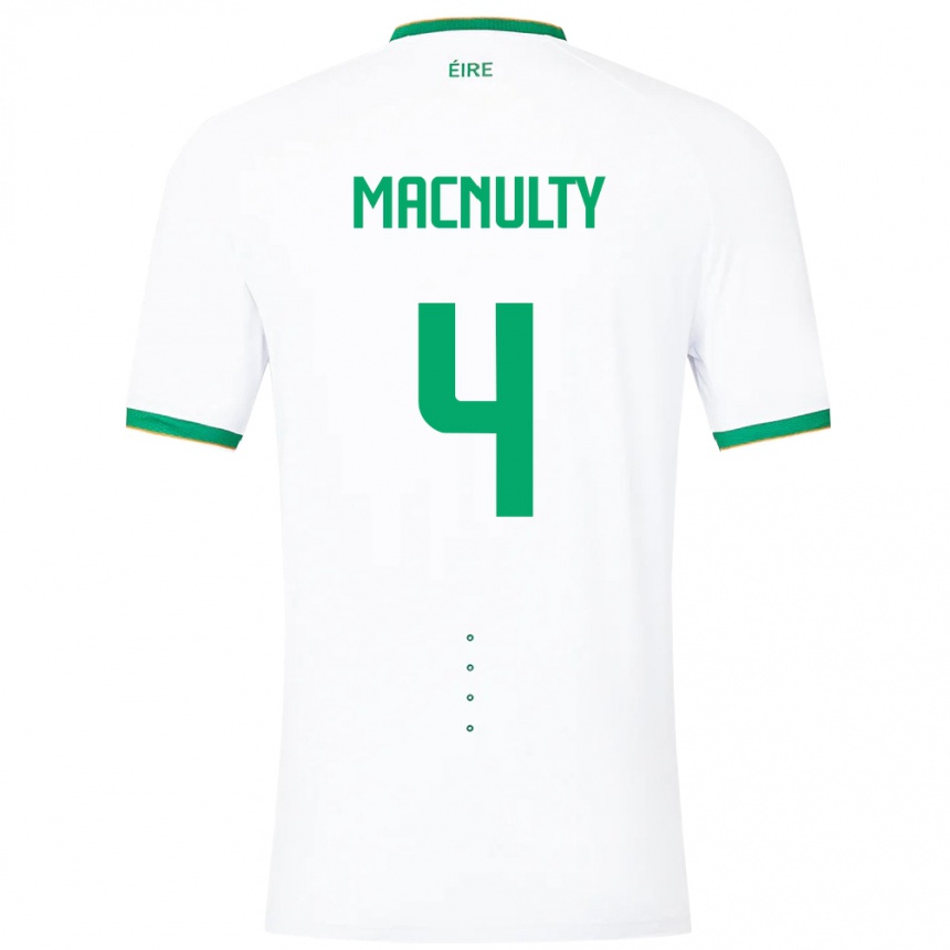 Niño Fútbol Camiseta Irlanda Anselmo García Macnulty #4 Blanco 2ª Equipación 24-26 Perú